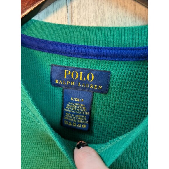 Polo Ralph Lauren Small Green Pony Thermal Base Layer Shirt Womens Long Sleeve - Picture 4 of 6